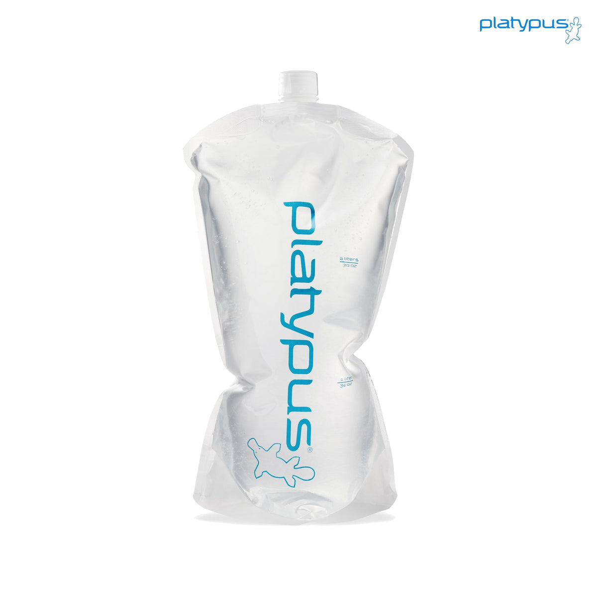 Front view of Hyperlite Mountain Gear's Platy 2.0L Ultralight Collapsible Water Bottle