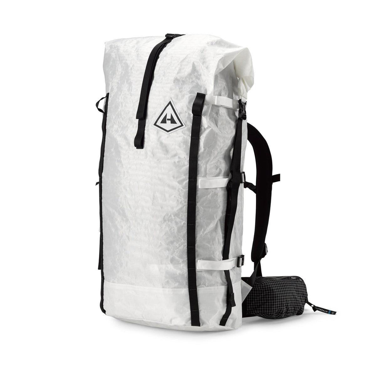 Front view of Hyperlite Mountain Gear's Porter 70 Pack in White