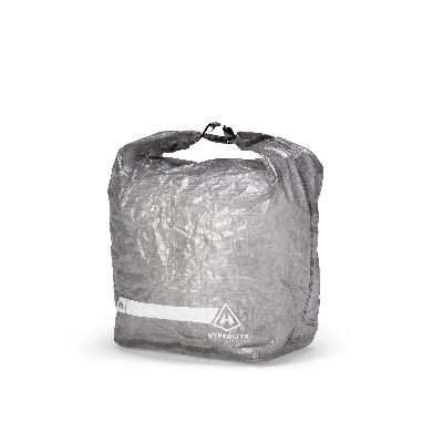 Grey Hyperlite roll top food bag on a white background