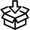 Put in a box black outlined icon